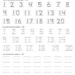 Trace Numbers 1 20 Printable | Preschool | Numbers Kindergarten   Free Printable Tracing Numbers 1 20 Worksheets