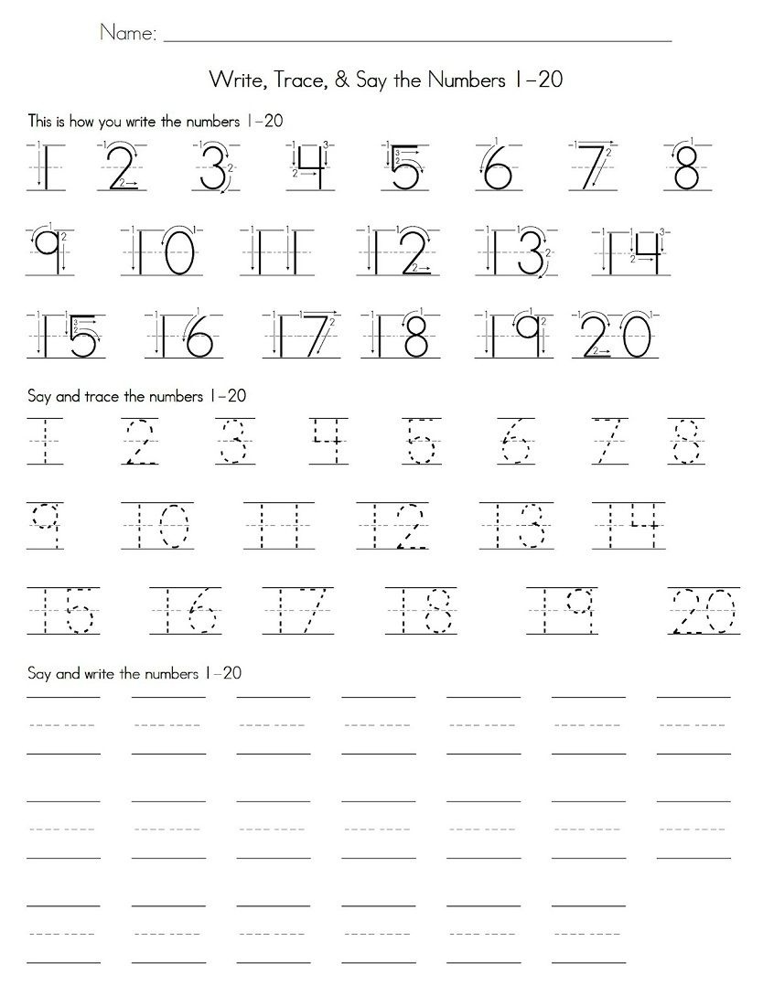 Trace Numbers 1-20 Printable | Preschool | Numbers Kindergarten - Free Printable Tracing Numbers 1 20 Worksheets
