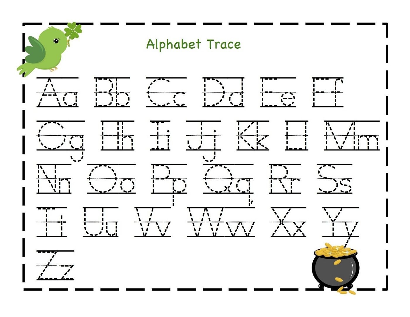 Traceable Letter Worksheets To Print | Schoolwork For Taj And Bre - Free Printable Alphabet Worksheets For Kindergarten