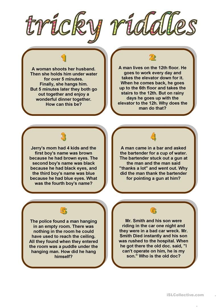 Tricky Riddles Worksheet - Free Esl Printable Worksheets Made - Free Printable Riddles