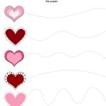 Valentine Trace & Cut Printables | Diy Kiddie Projects | Preschool   Free Printable Preschool Valentine Worksheets