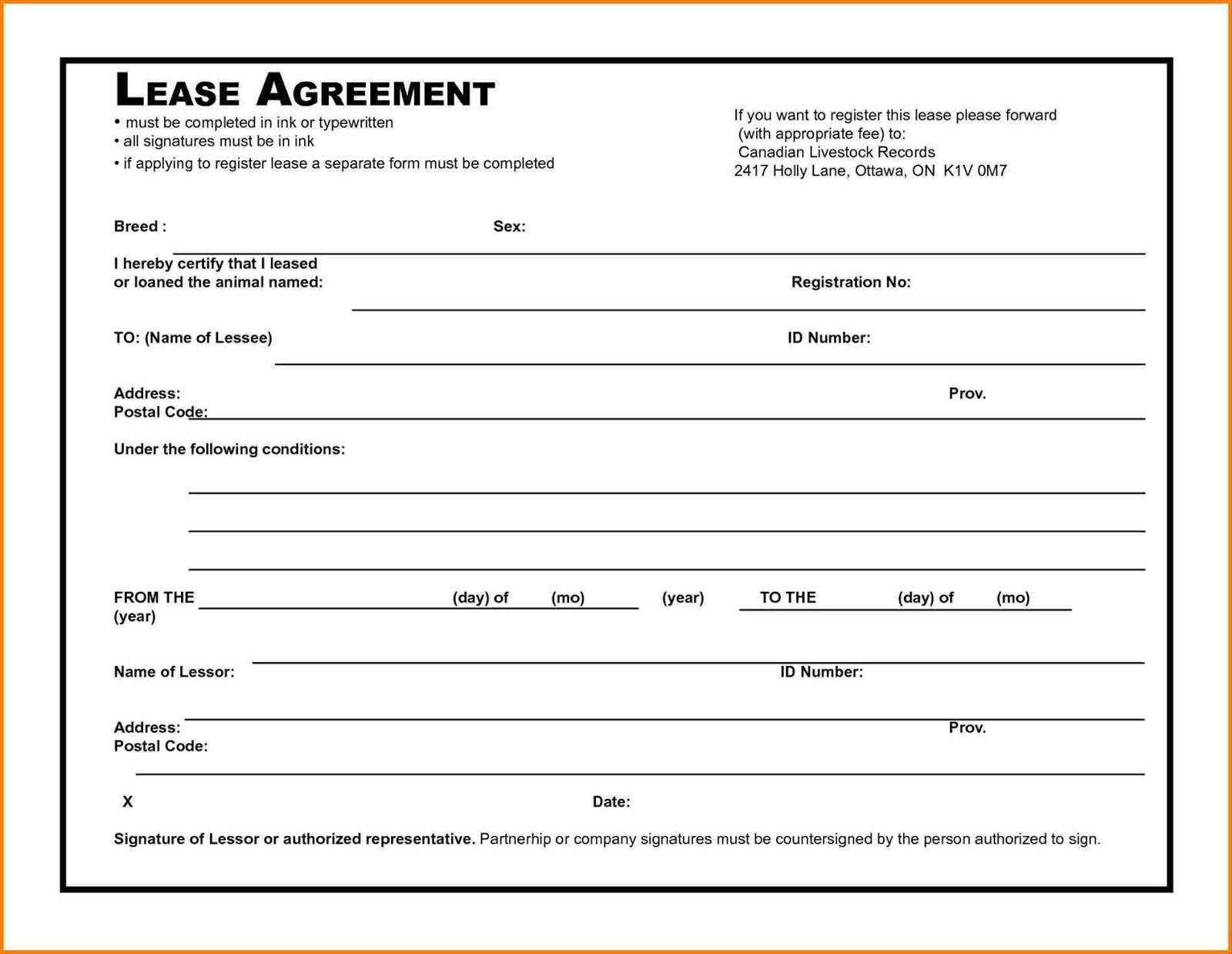 Rental Agreement Form Printable Printable Forms Free Online