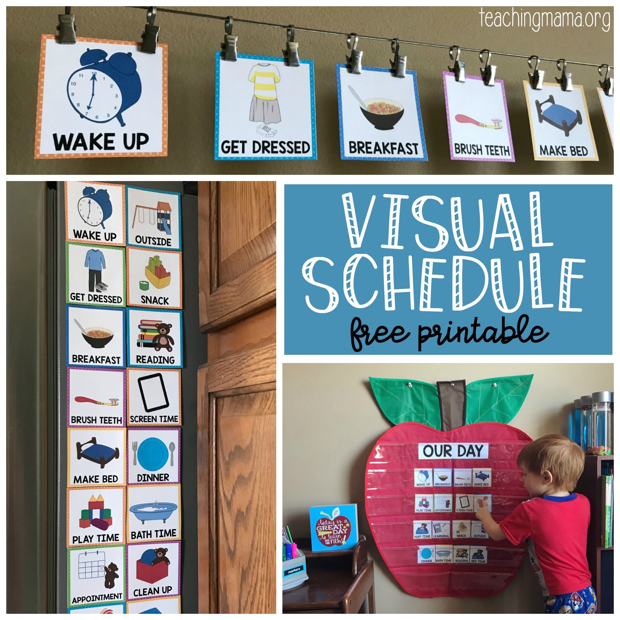 Visual Schedule - Free Printable Routine Cards - Natural Beach Living ...