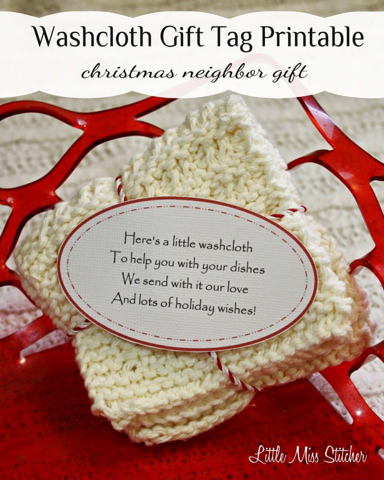 Washcloth Gift Idea For Christmas.the Cute Poem On These Free Free