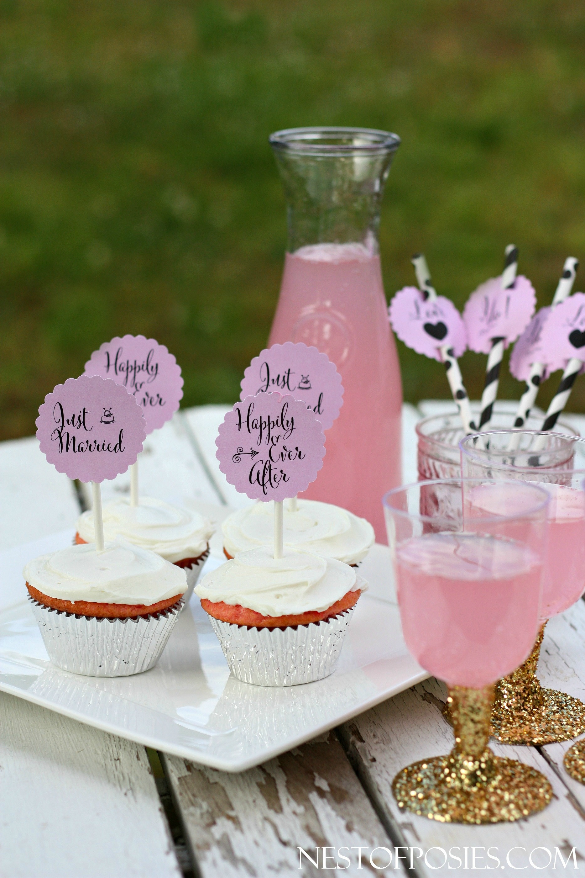 Wedding Or Bridal Shower Cupcake Toppers - Free Printable Cupcake Toppers Bridal Shower
