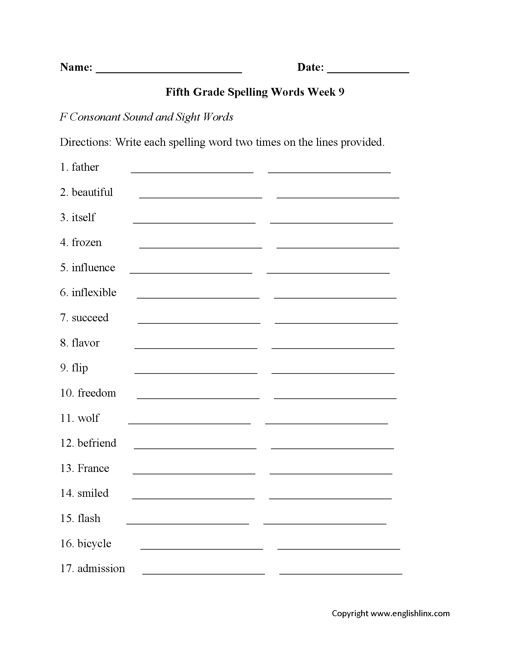 7Th Grade Spelling Worksheets Free Printable | Free Printable