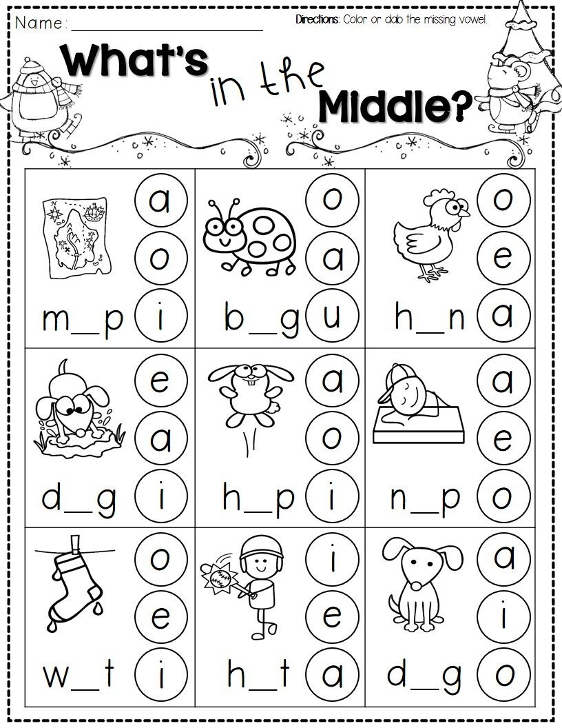 Winter Activities For Kindergarten Free | Kindergarten Literacy - Free Printable Phonics Worksheets