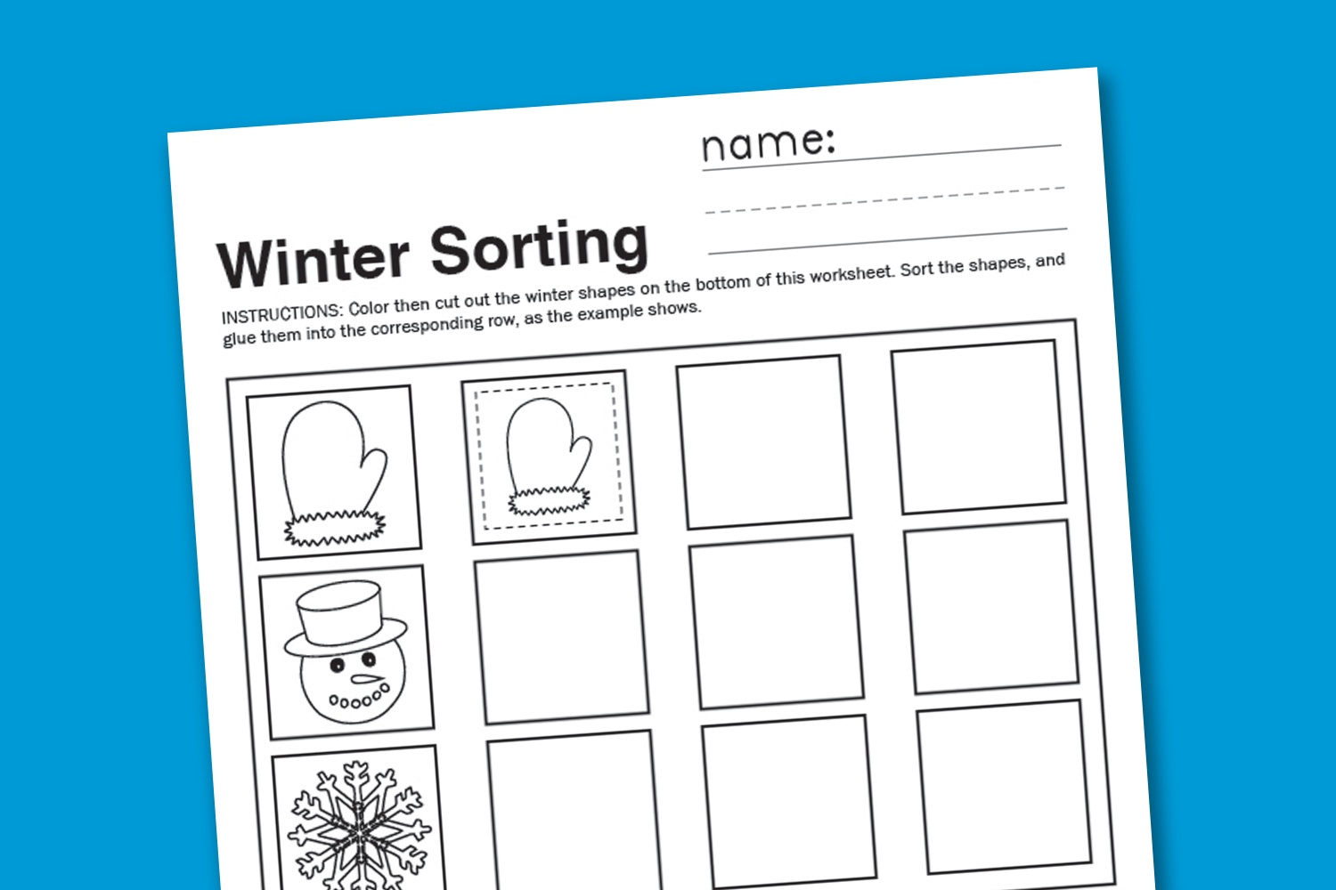 Winter Sorting Worksheet - Paging Supermom - Free Printable Winter Preschool Worksheets