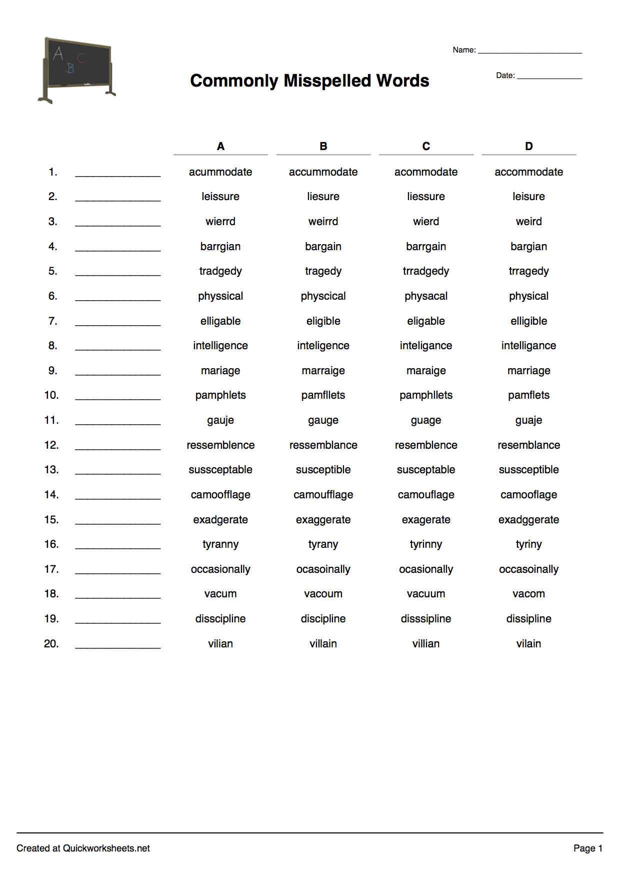 Spelling Sentence Worksheet Maker