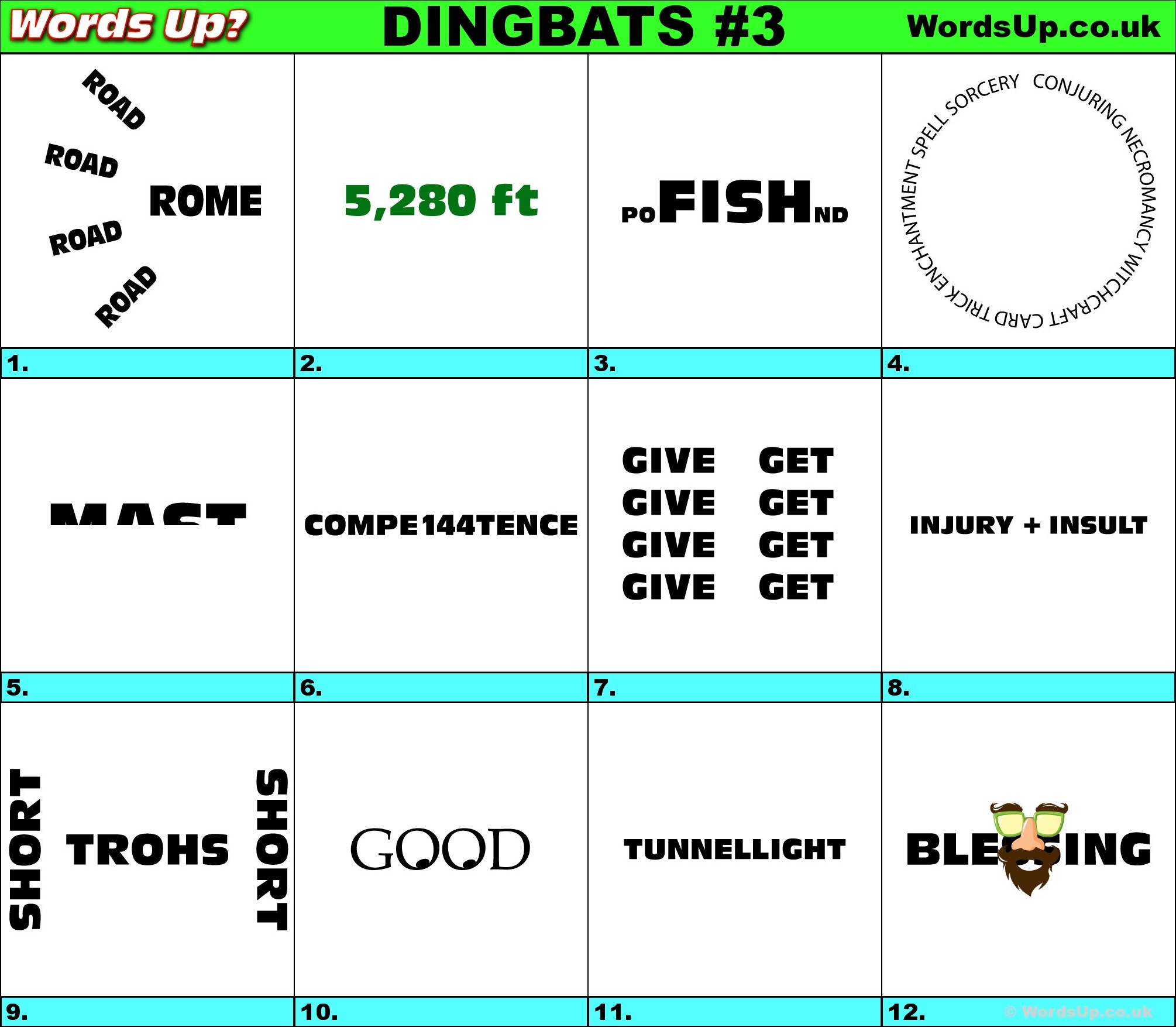 Words Up? Dingbat Puzzles Free Printable Dingbats Puzzles Free