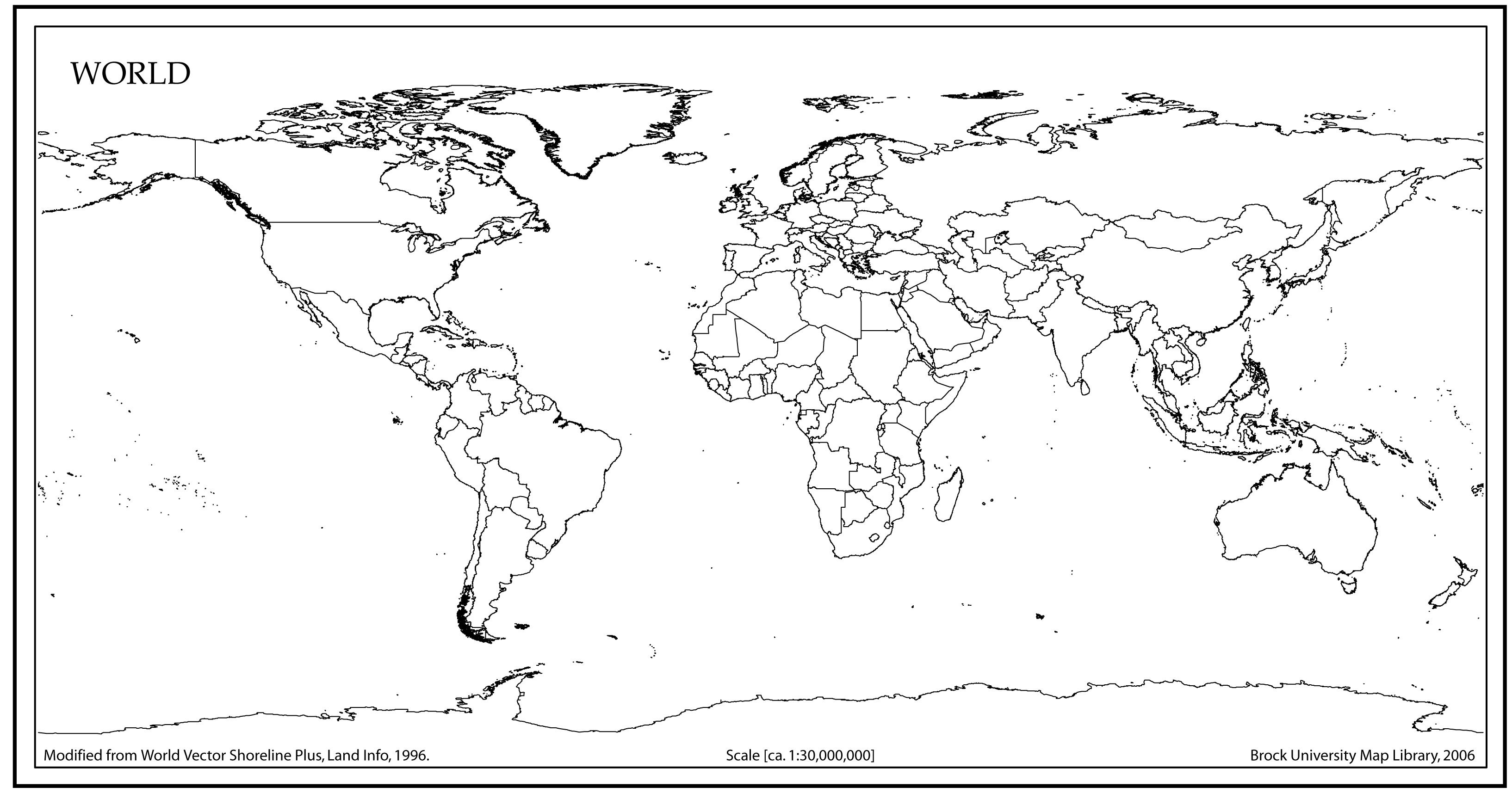 World Map Outline With Countries | World Map | World Map Outline - Free Printable Blank World Map Download