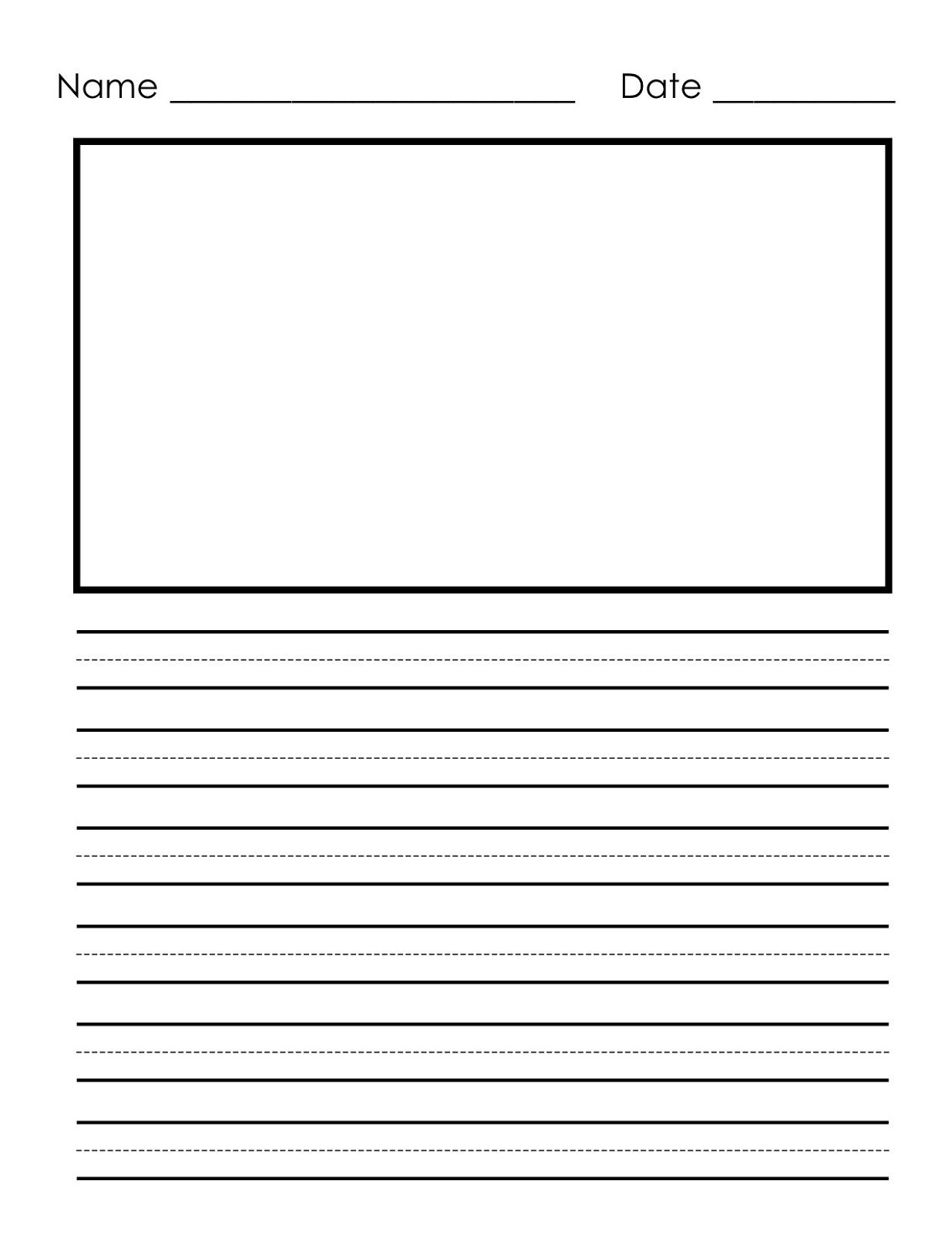 Elementary lined paper printable free with pink and orange border