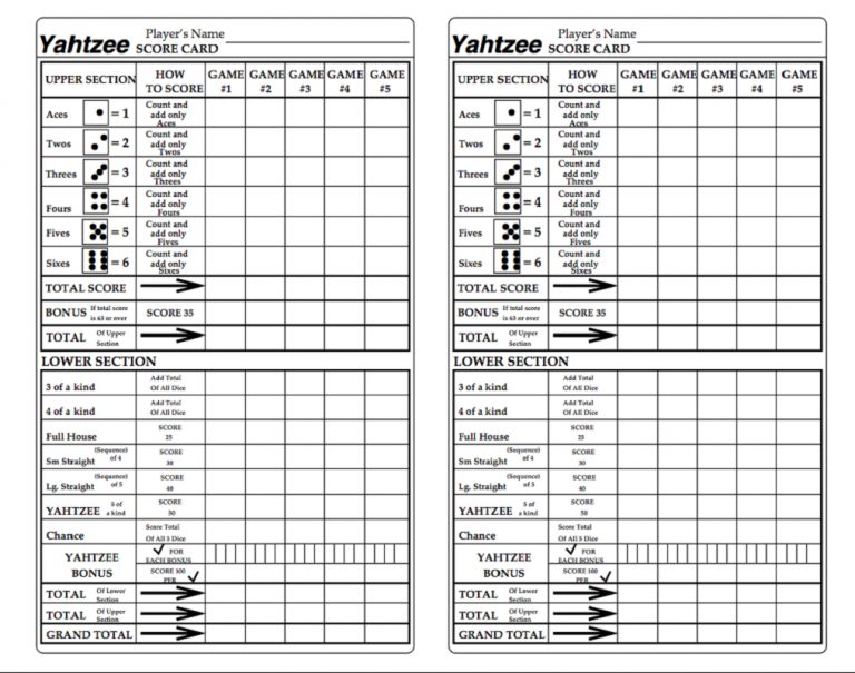 Yahtzee score sheets printable to do s yahtzee score sheets free printable yahtzee score