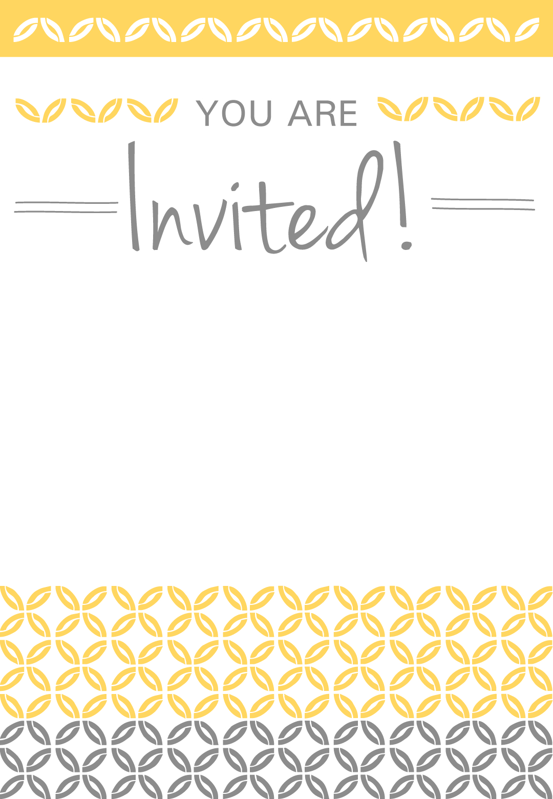 Yellow Ornaments - Free Printable Party Invitation Template - Free Printable Event Invitations