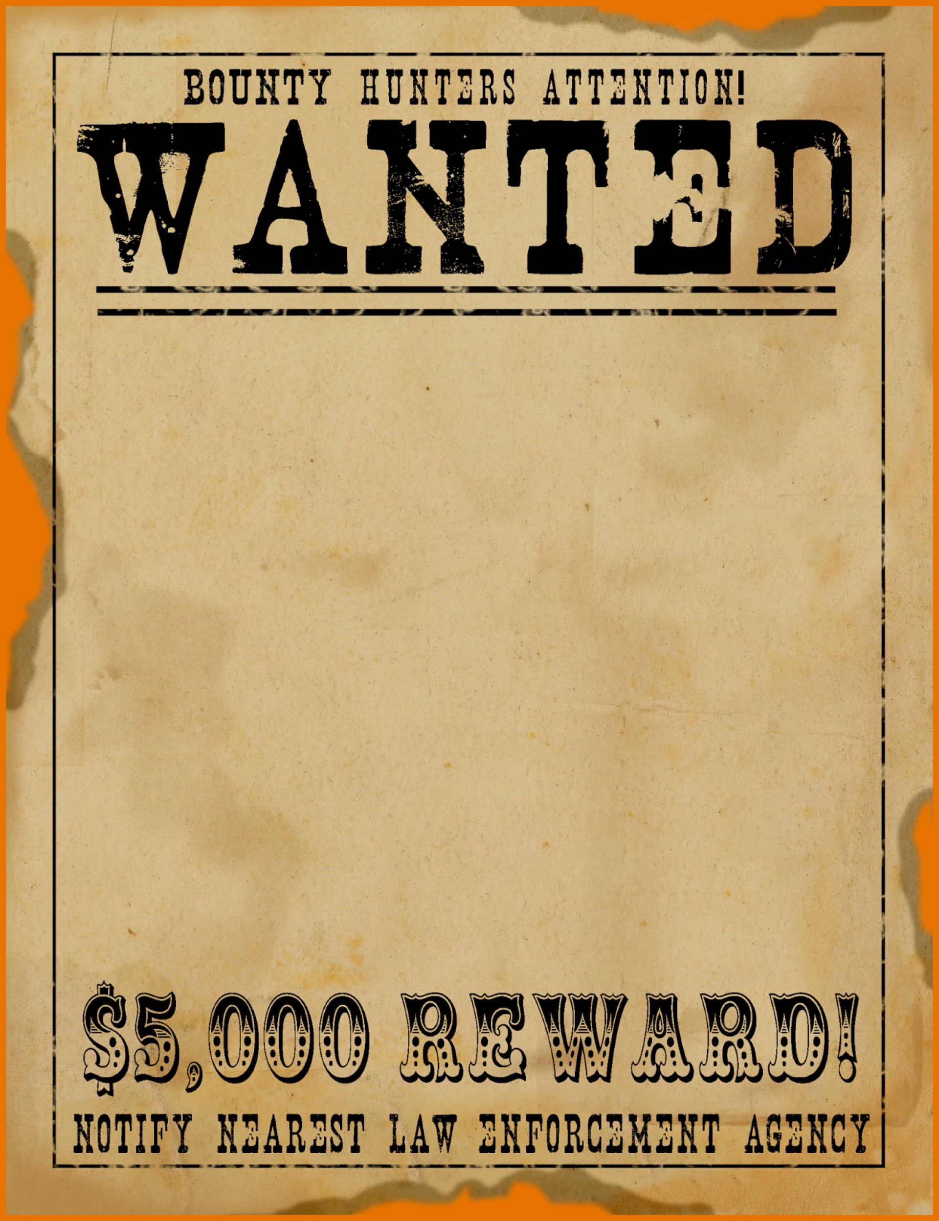 Wanted Reward Template - Tutlin.psstech.co - Wanted Poster Printable