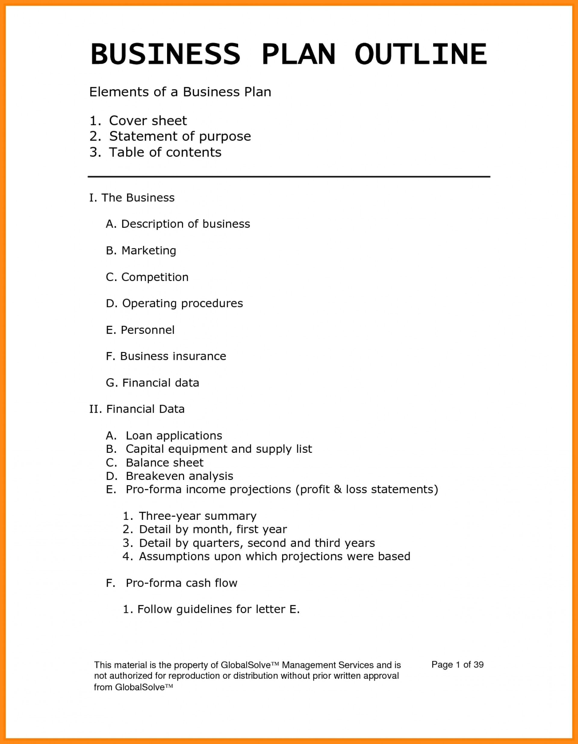 business plan notes pdf