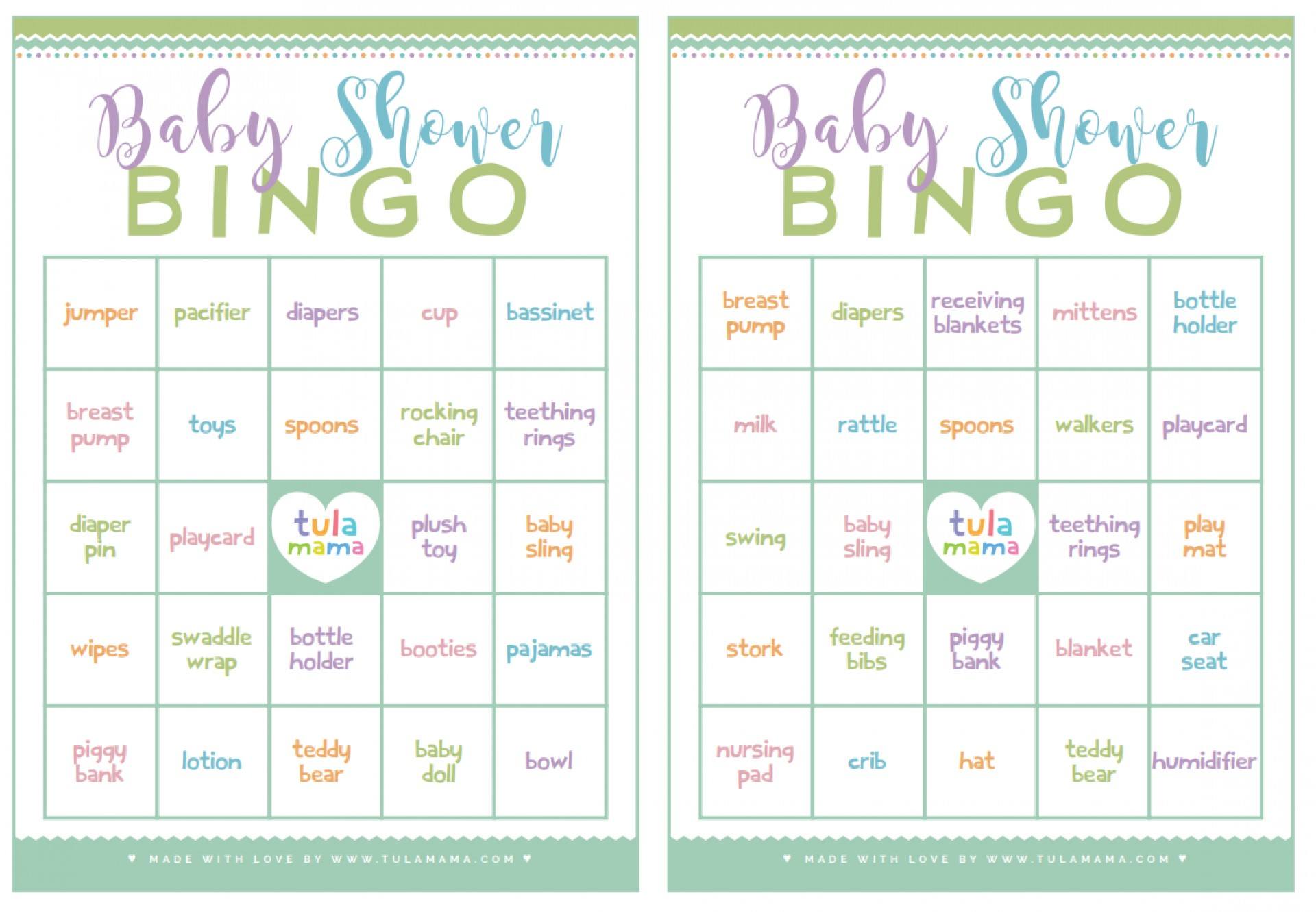 Printable Baby Shower Bingo Games Free Free Printable