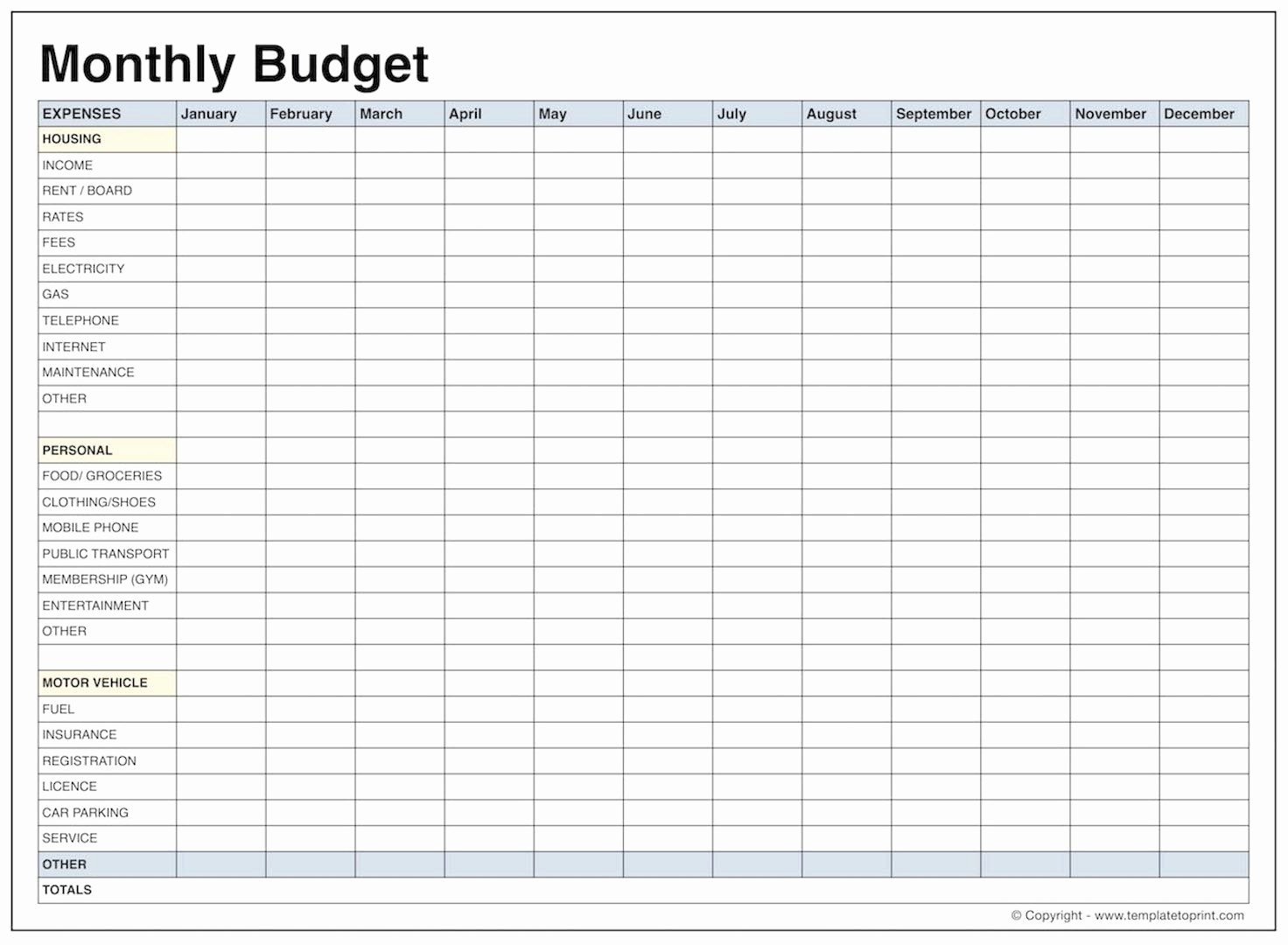 013 Printable Monthly Budget Template Free Best Of Blank Bud Pdf - Free Printable Budget Templates