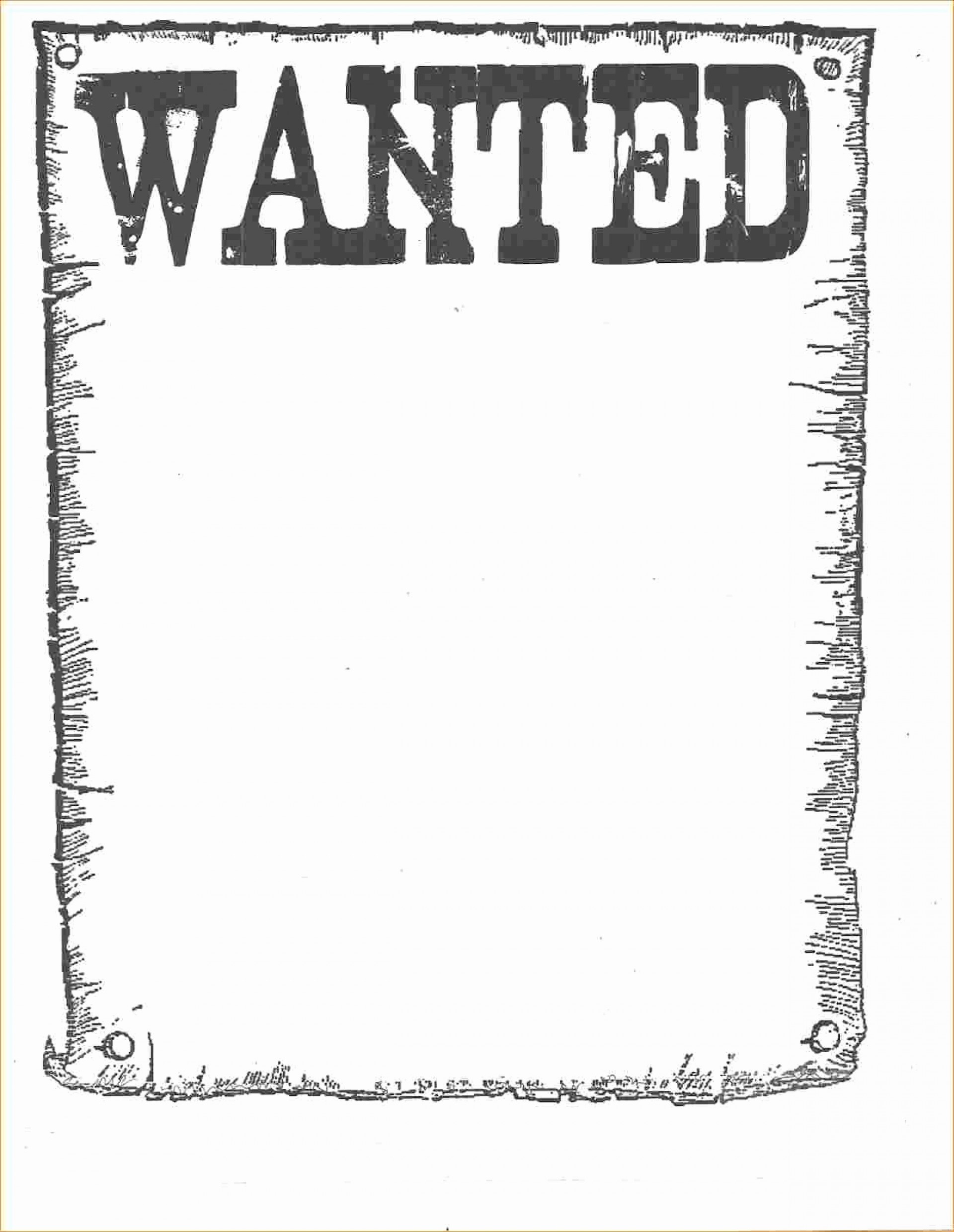 Printable Downloadable Wanted Poster Template