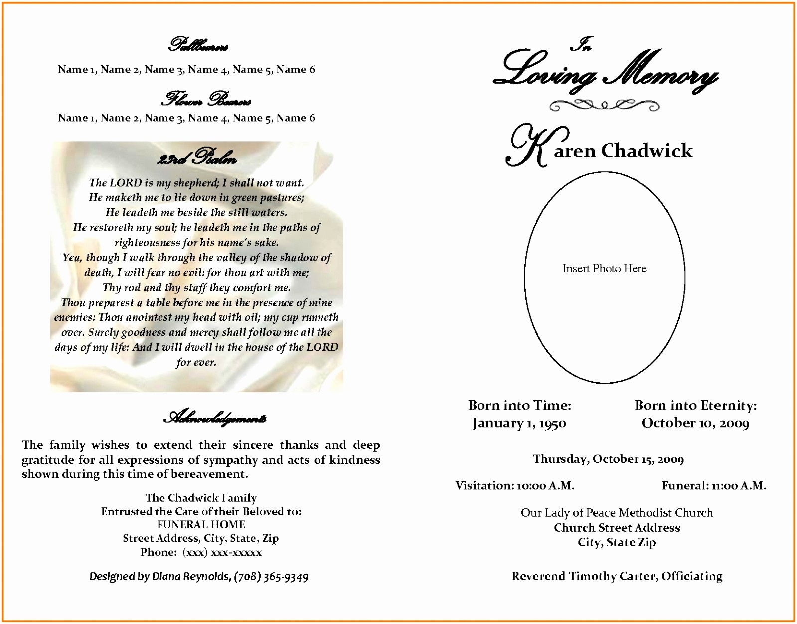 Free Printable Obituary Examples