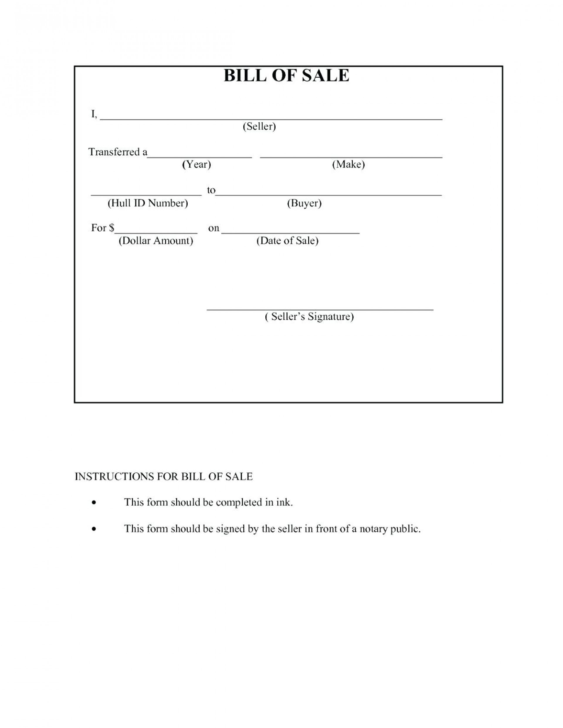 021 Free Printable Bill Of Sale Form Template New Best For Car Boat - Free Printable Bill Of Sale