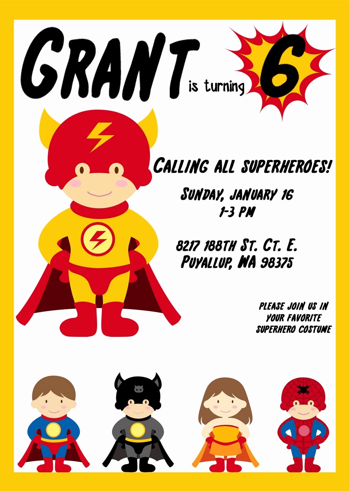  Free Printable Superhero Birthday Invitation Templates Free Printable