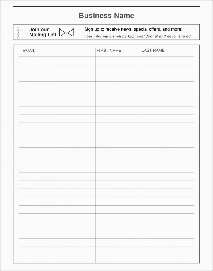 Free Printable Sign Up Sheet