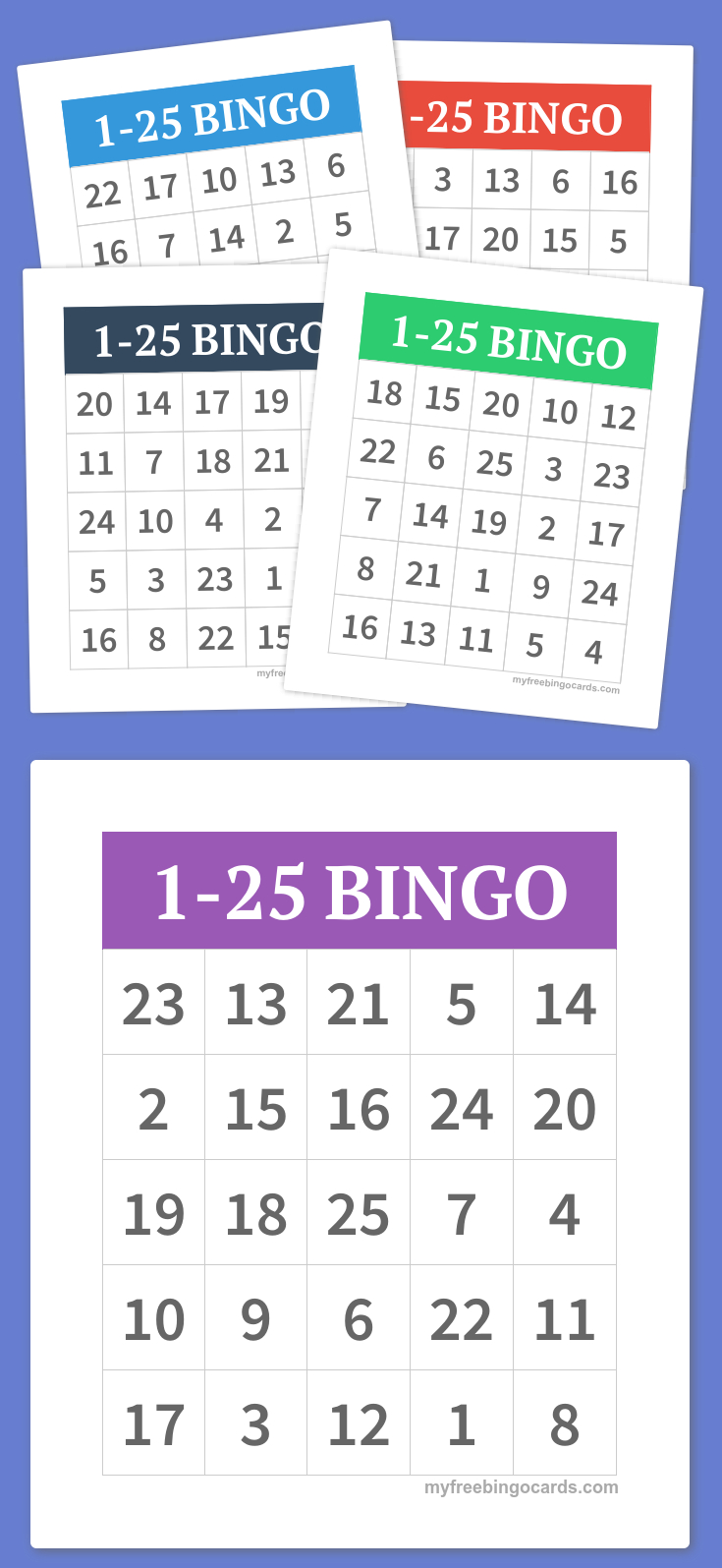 1-25 Bingo | Diy | Alphabet Bingo, Bingo Cards, Bingo - Free Printable Number Bingo Cards 1 20