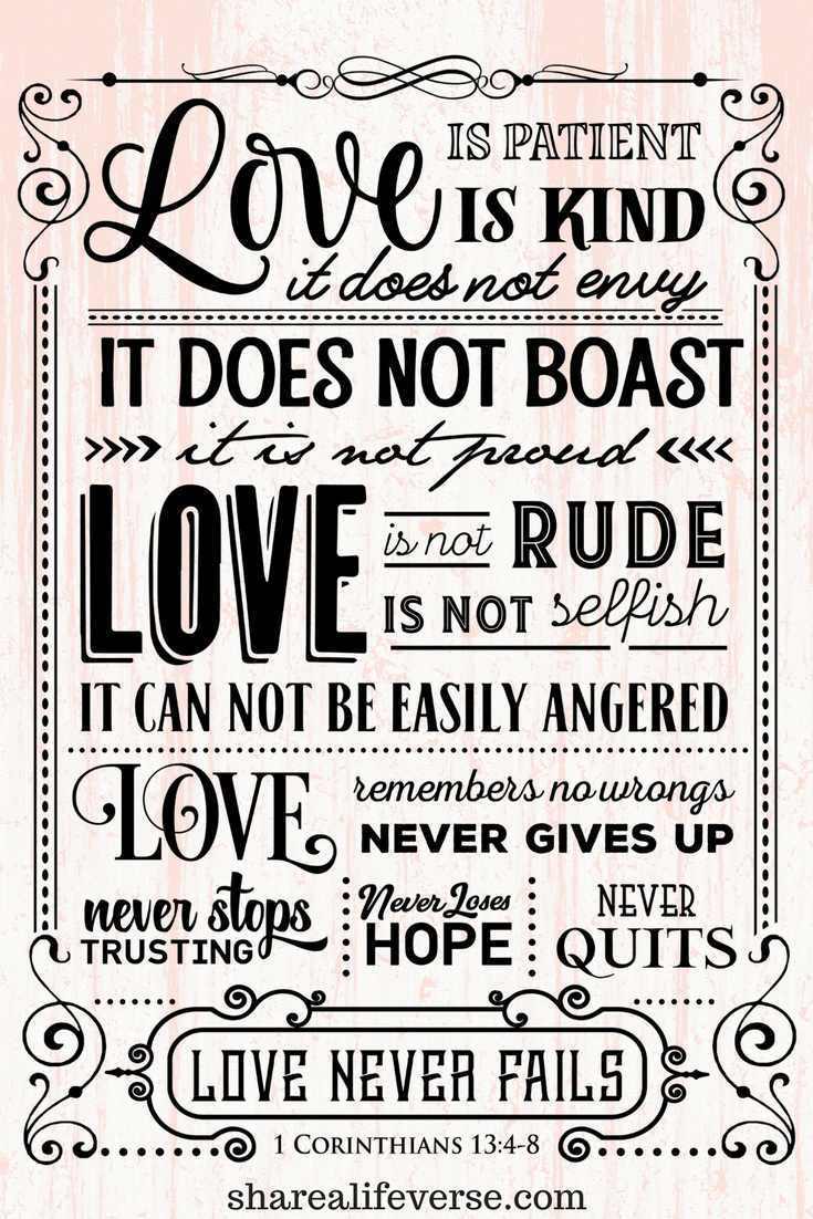 1 Corinthians 13 - What Is Love? (With Free Printable | She&amp;#039;s Crafty - Love Is Patient Free Printable