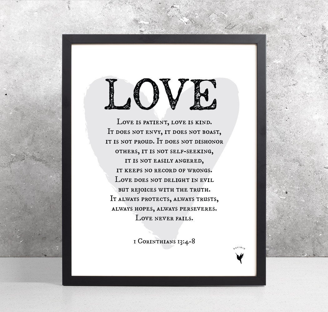 1 Corinthians 13:4-8 [Printable] | Love Is Patient, Love Is Kind - Love Is Patient Free Printable