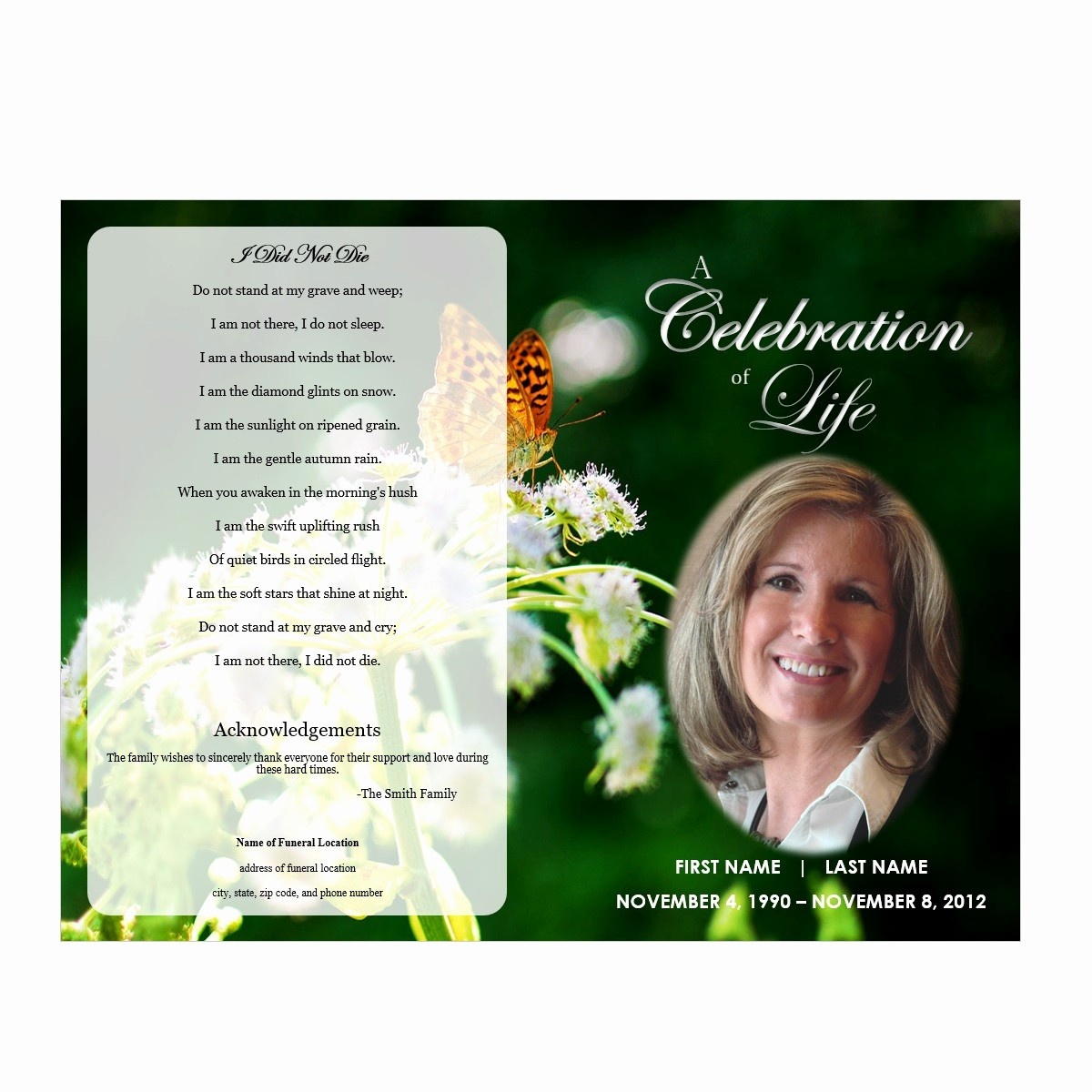 1000 Images About Printable Funeral Program Templates On - Free Printable Funeral Programs