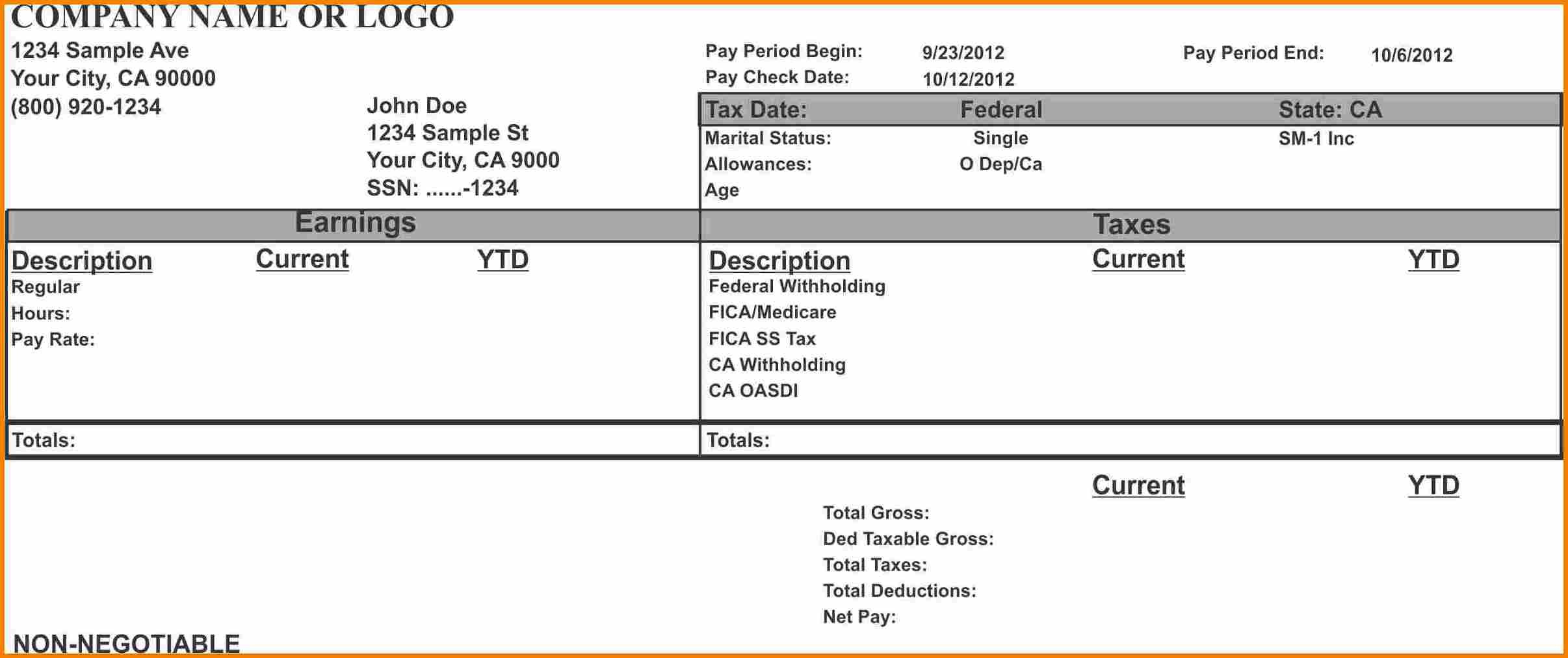 12+ Create Pay Stubs Online Free | Grittrader - Free Printable Pay Stubs