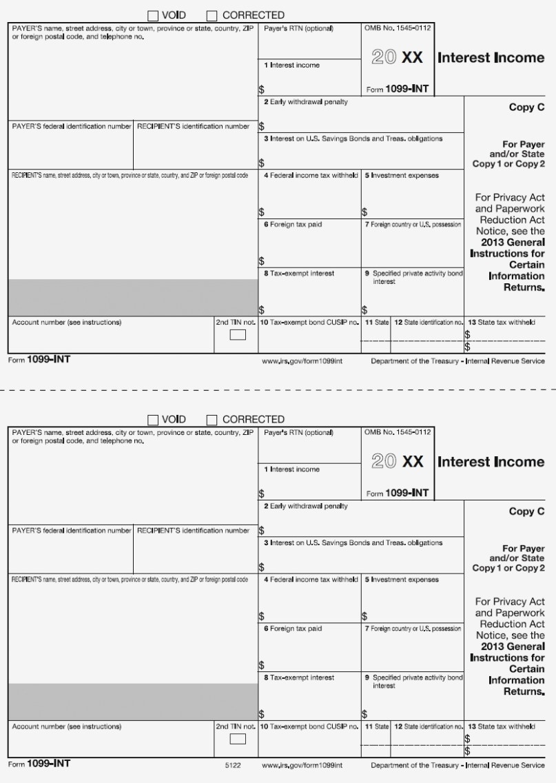 12-Int Payer Copy C Or State – Free Printable 1099 Form 2017 – Form - Free Printable 1099 Form