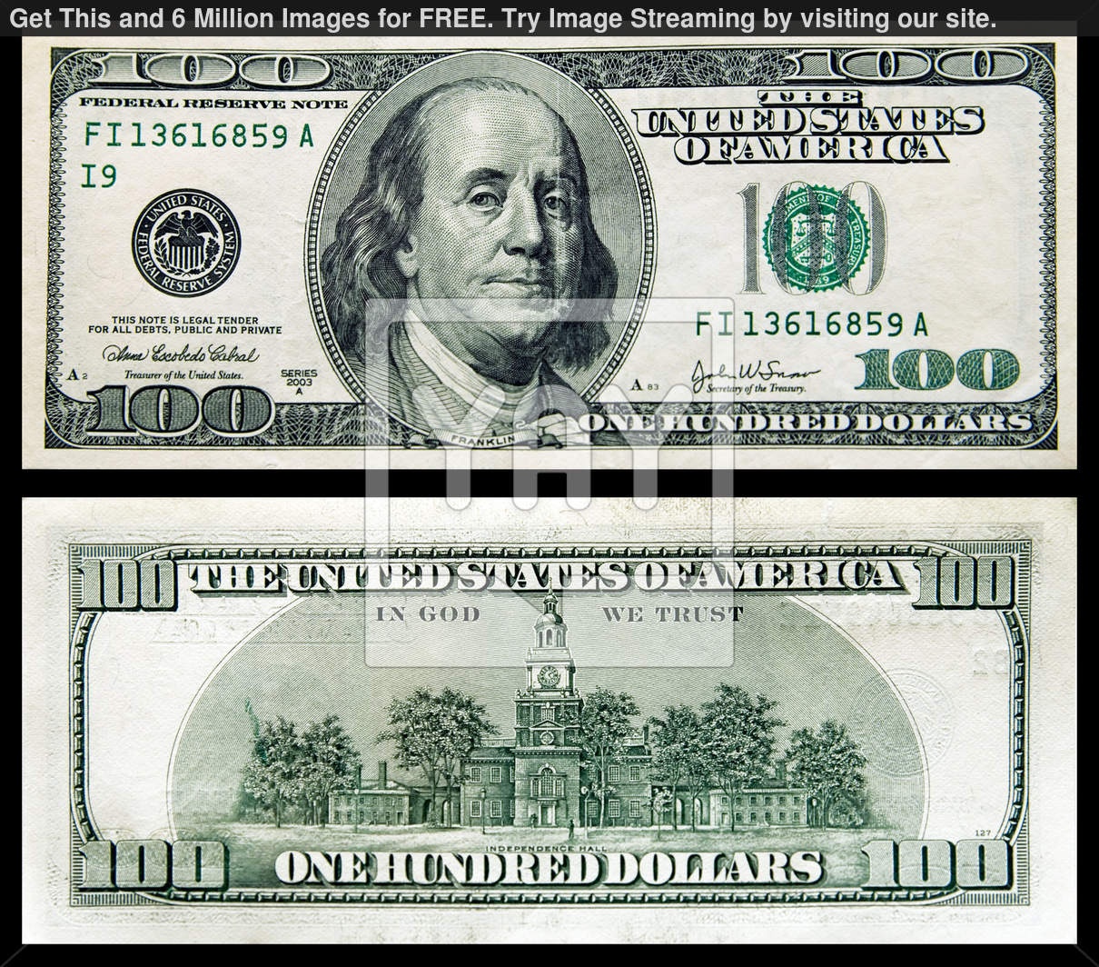 Printable Hundred Dollar Bill