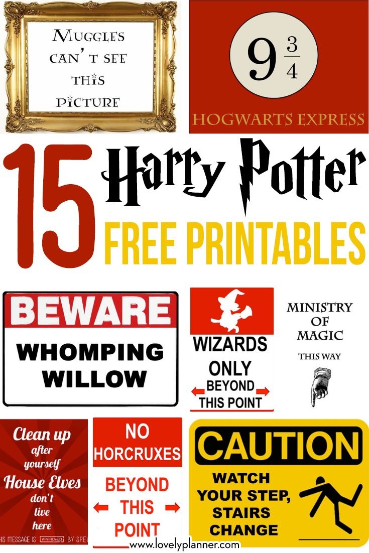 15 Free Harry Potter Party Printables - Part 1 | Harry Potter Party - Free Printable Harry Potter Pictures
