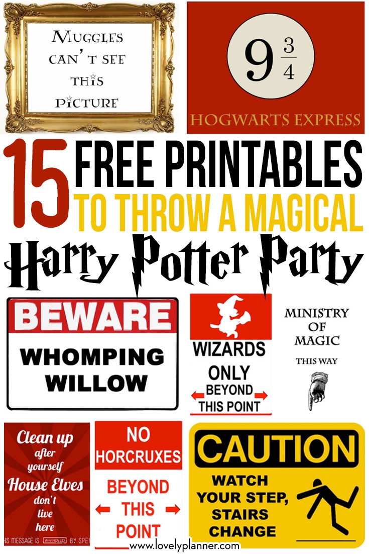 15 Free Harry Potter Party Printables - Part 1 - Lovely Planner - Free Harry Potter Printable Signs