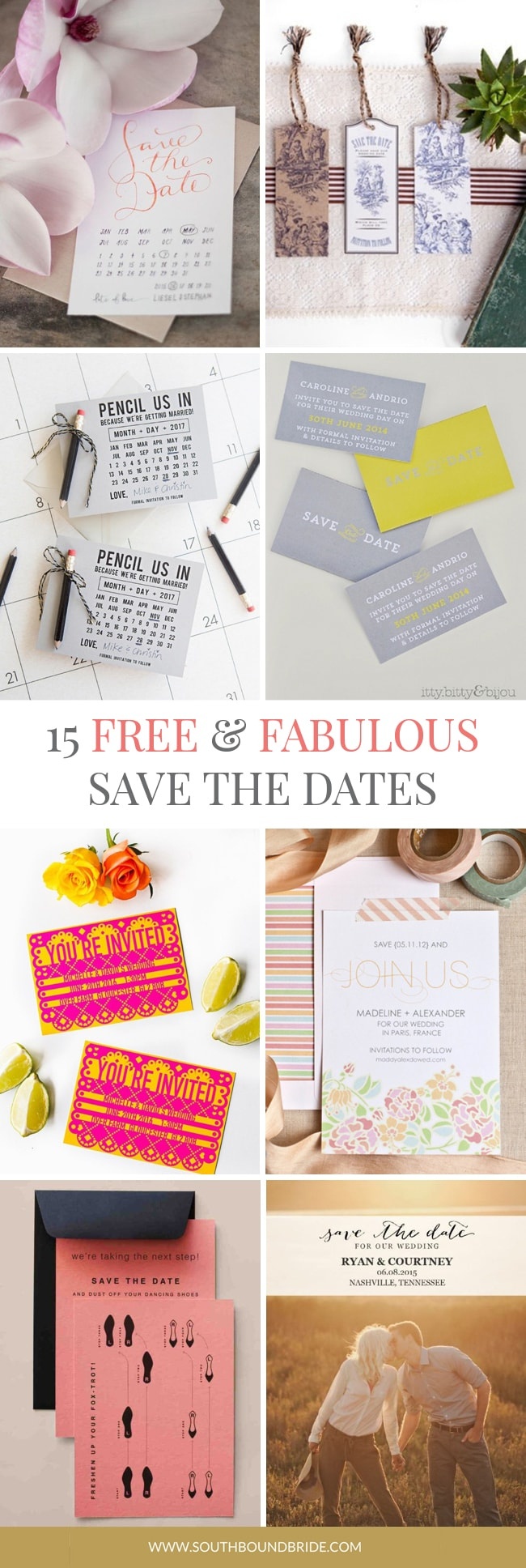 15 Free Printable Save The Dates | Southbound Bride - Free Printable Save The Date