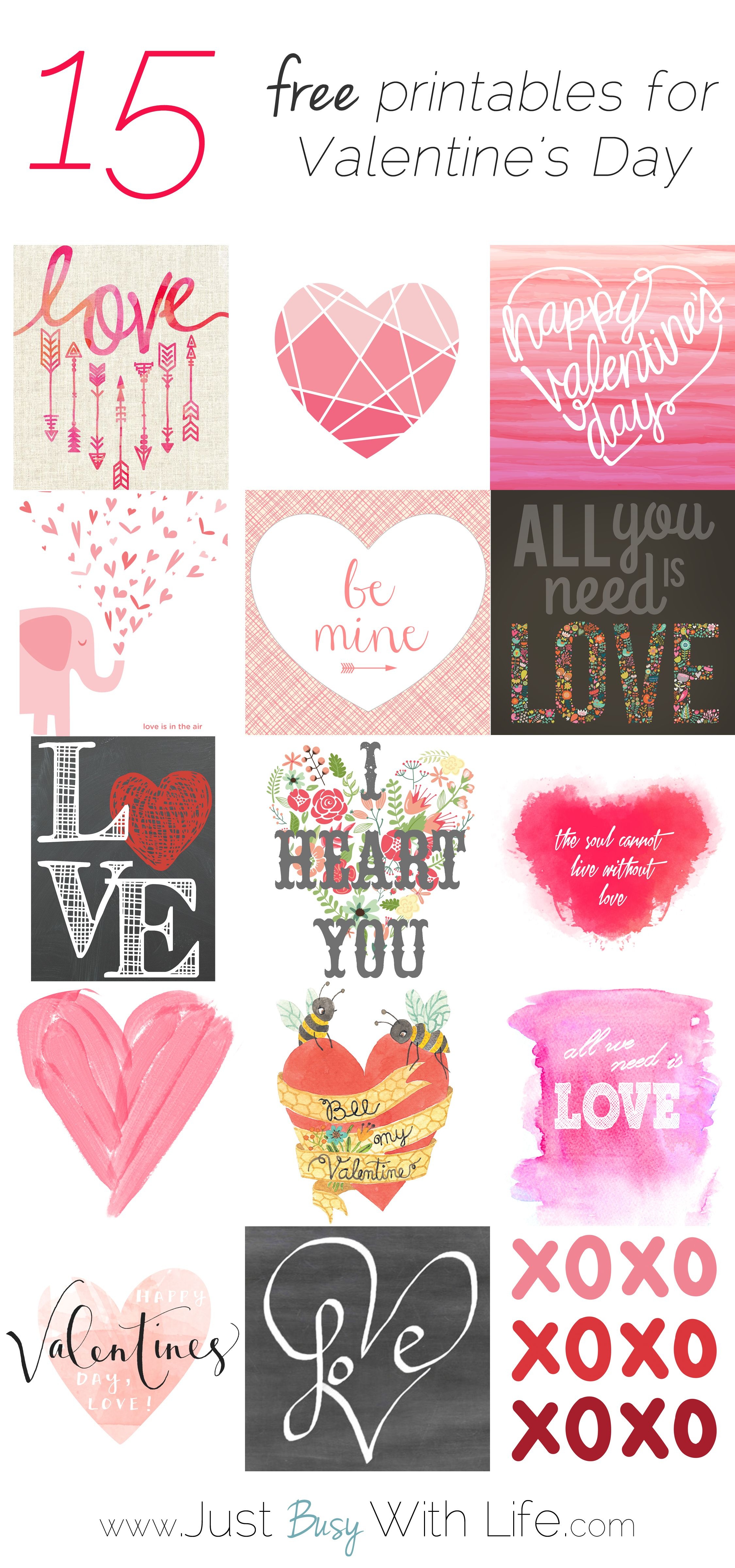 15 Free Valentine&amp;#039;s Day Printables | Just Busy With Life | For - Free Printable Valentine&amp;#039;s Day Decorations