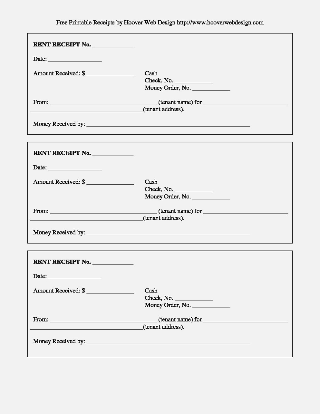 Free Printable Rent Receipt Free Printable