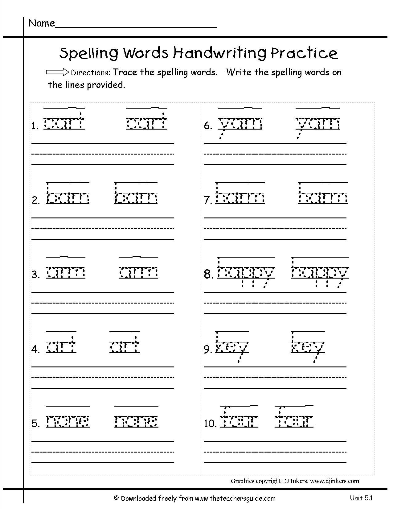 1St Grade Handwriting Practice Sheets Worksheets For All | Download - Free Printable Practice Name Writing Sheets