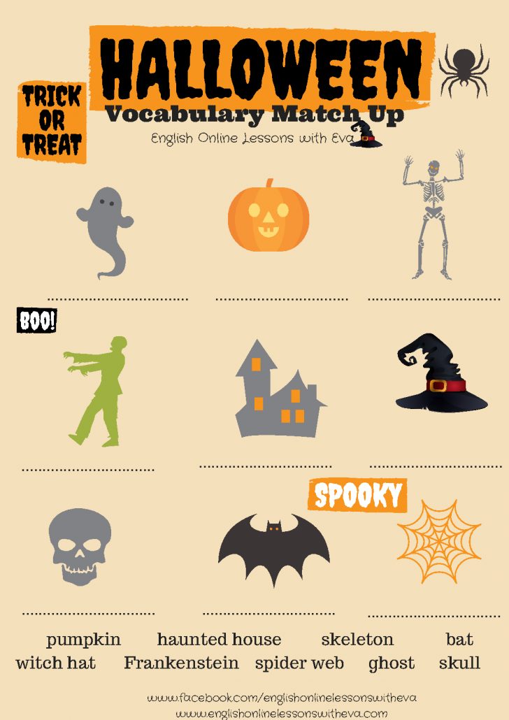 Free Printable French Halloween Worksheets