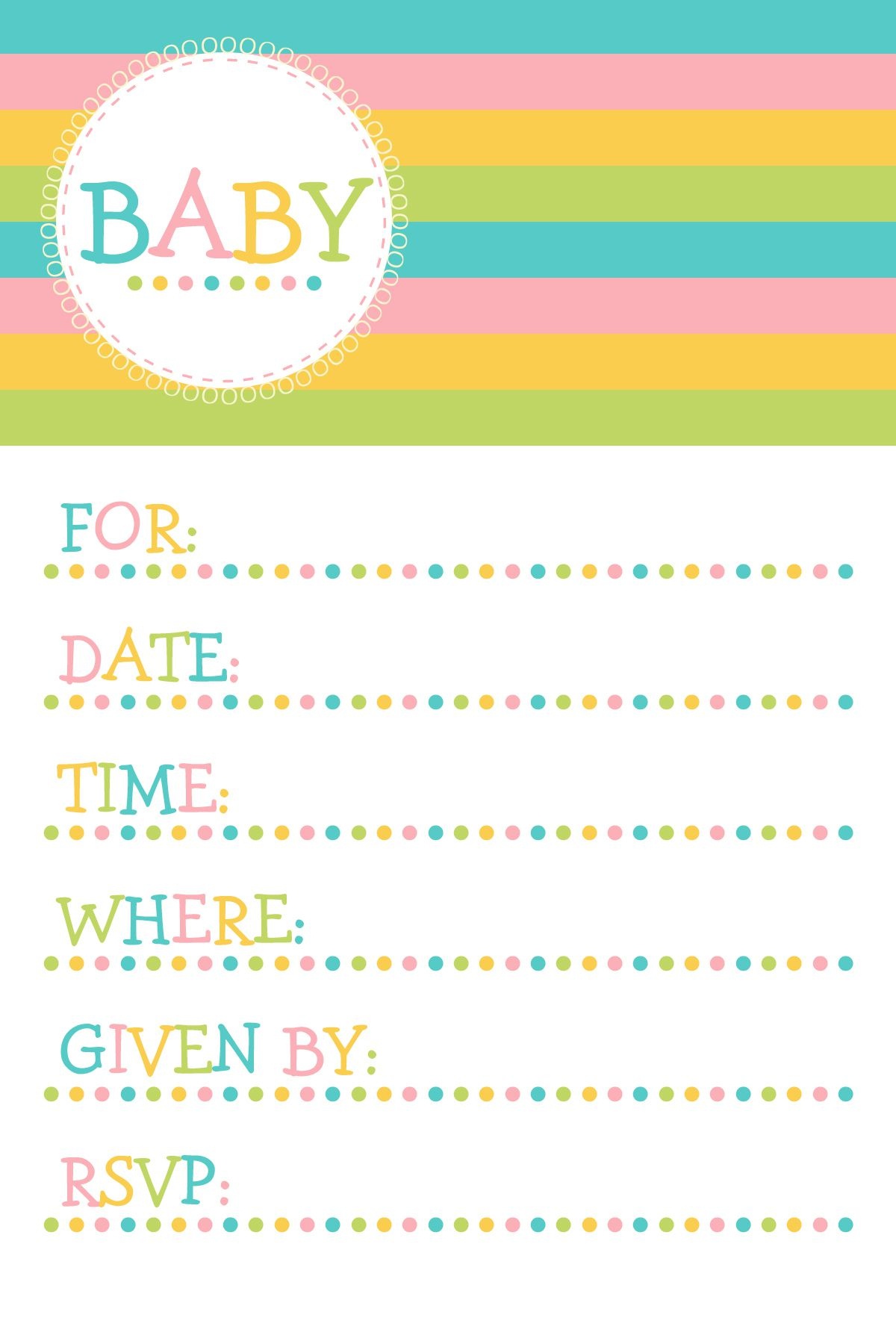 25 Adorable Free Printable Baby Shower Invitations - Free Printable Baby Shower Cards Templates