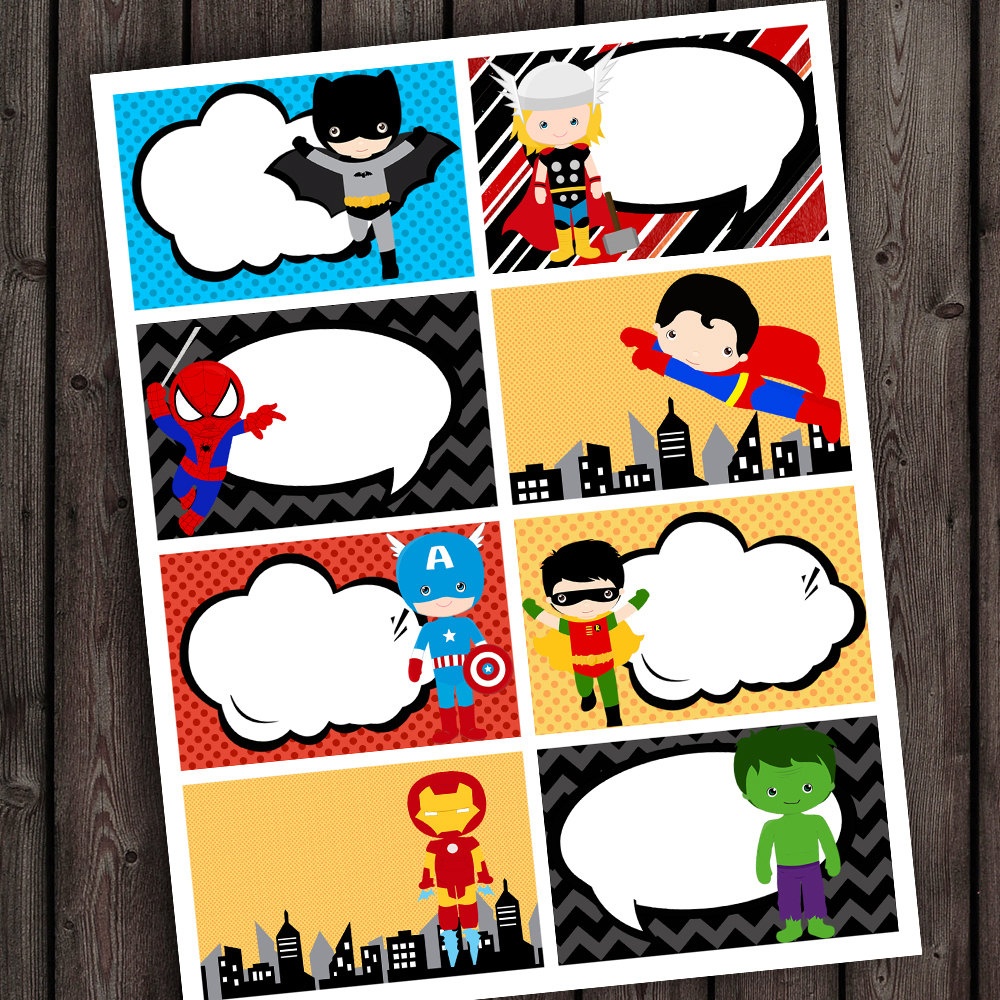 25 Images Of Super Hero Printable Template Tags | Unemeuf - Superhero Name Tags Free Printable