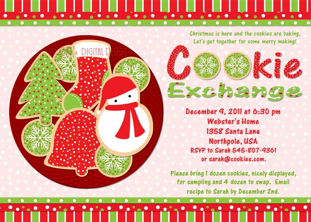 27 Images Of Cookie Swap Party Invitations Free Template | Unemeuf - Free Christmas Cookie Exchange Printable Invitation
