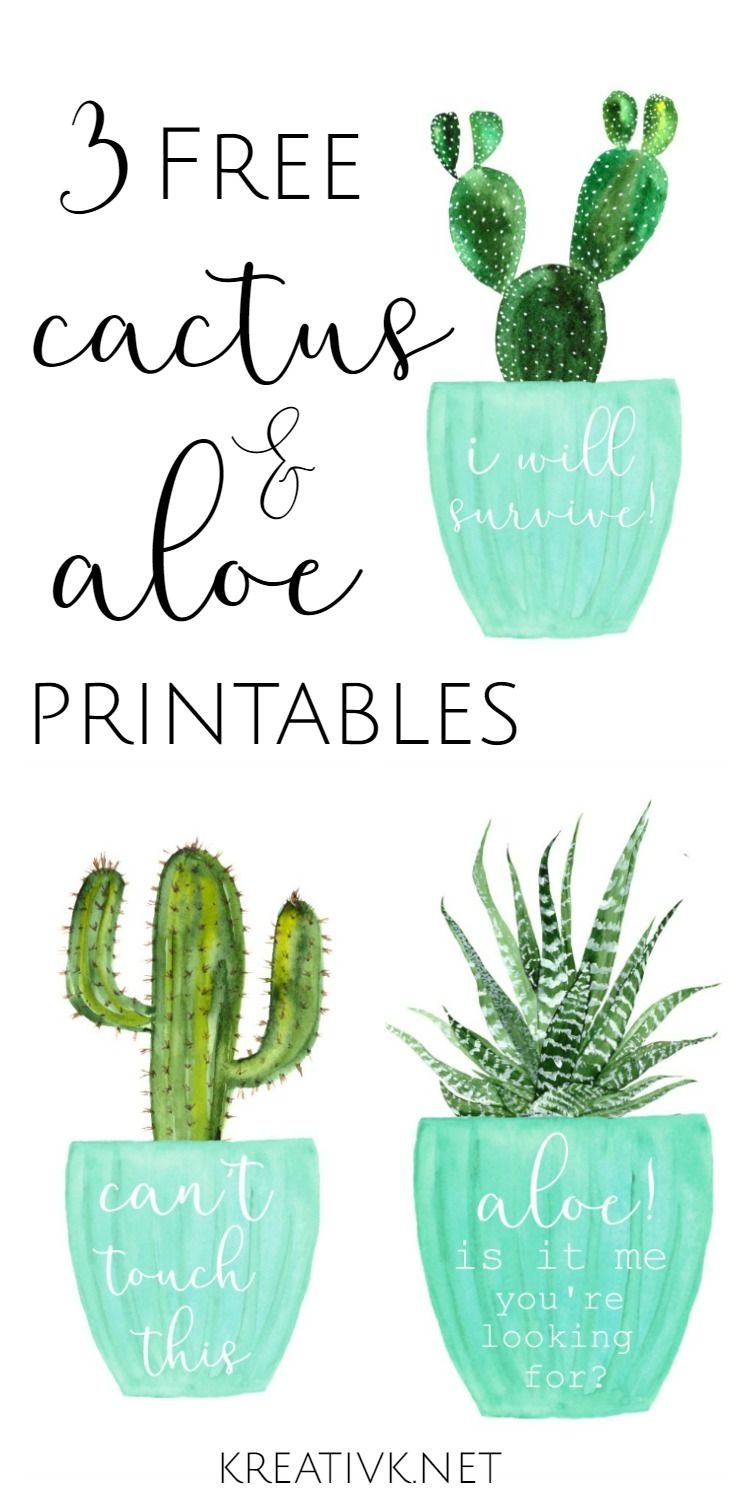 3 Free Cactus &amp;amp; Aloe Printables | Free Printables | Cactus - Free Printable Cactus