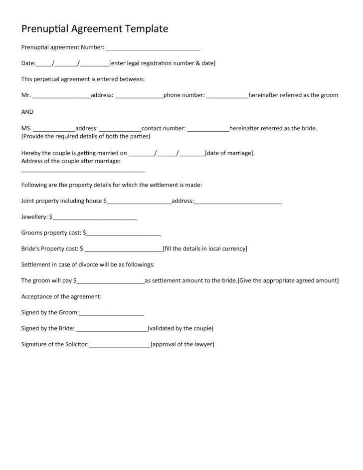 30 prenuptial agreement samples forms template lab free