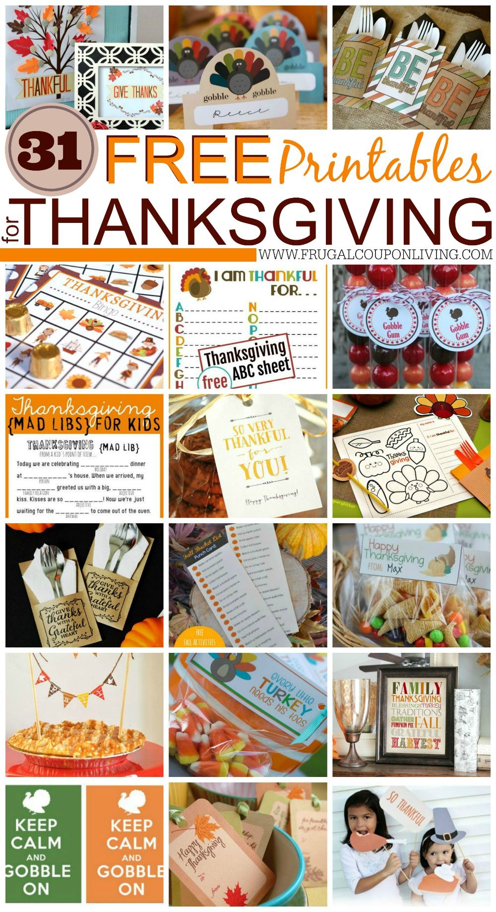 31 Free Thanksgiving Printables - Free Printable Thanksgiving Treat Bag Toppers