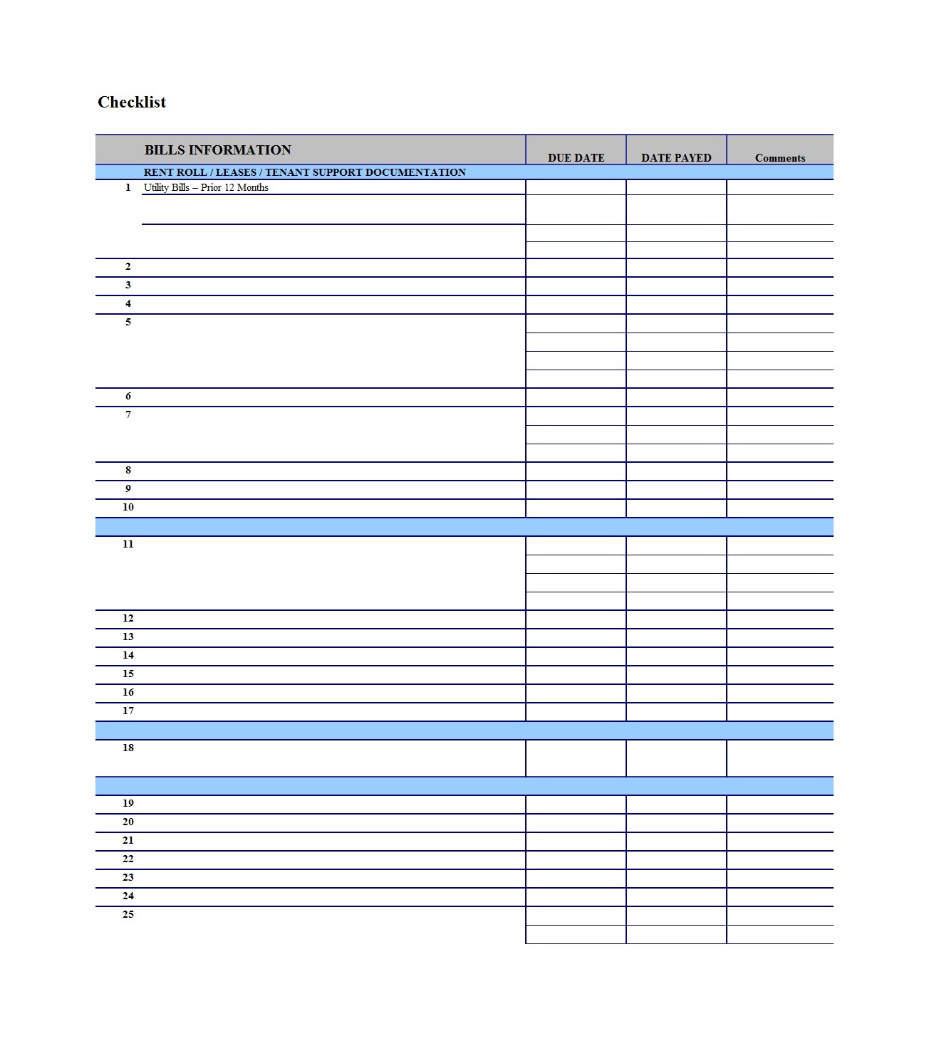 32 Free Bill Pay Checklists &amp;amp; Bill Calendars (Pdf, Word &amp;amp; Excel) - Free Printable Bill Checklist