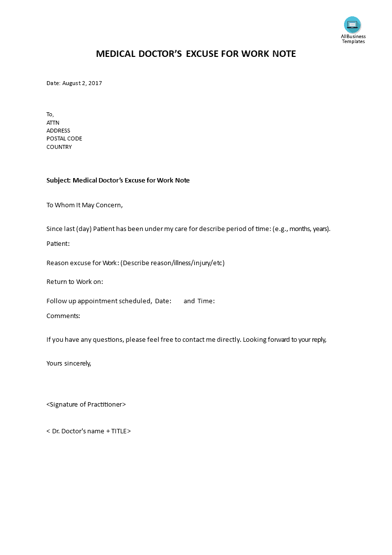 Fake Doctors Note Template Download