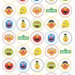 35 X Sesame Street Edible Rice/wafer Cupcake Toppers In Home   Free Printable Sesame Street Cupcake Toppers